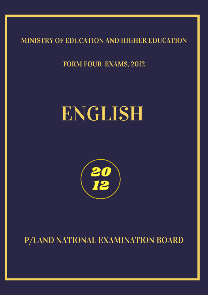 Imtixaanka maadada English 2012