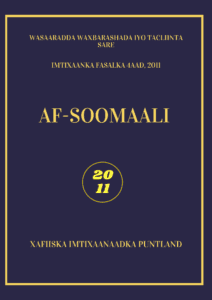 Imtixaanka maadada Af-Soomaali 2011