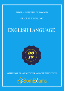 Imtixaanka maadada English 2017