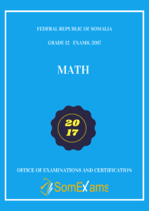 Imtixaanka maadada Mathematics 2017