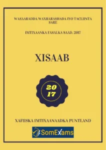 Imtixaanka maadada Xisaab 2017