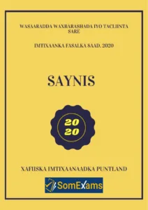 Imtixaanka maadada Saynis 2020