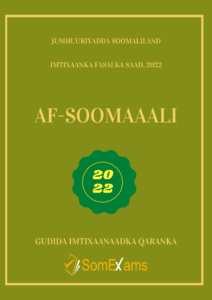 Imtixaanka maadada Af-soomaali 2022