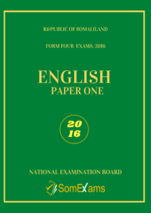 Imtixaanka maadada English 2016 P1