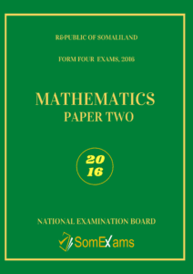 Imtixaanka maadada Mathematics 2016 P2