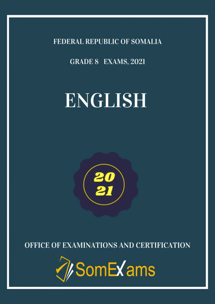 Imtixaanka dawladda, maadada English 2021