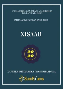 Imtixaanka dawladda, maadada Xisaab 2020