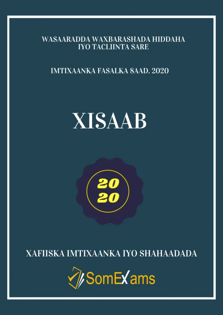 Imtixaanka dawladda, maadada Xisaab 2020