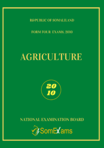 Agriculture exam for 2010