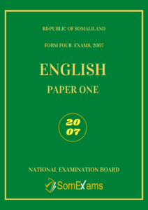 English P1 exam for 2007