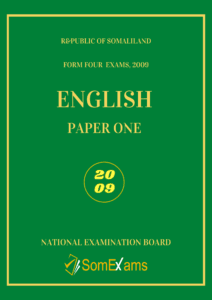 English P1 exam for 2009