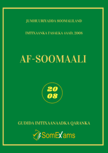 Af-Soomaali exam for 2008