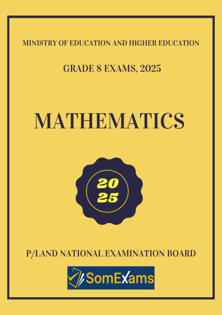 Imtixaanka dawladda Puntland, maadada Grade 8 Mathematics 2025