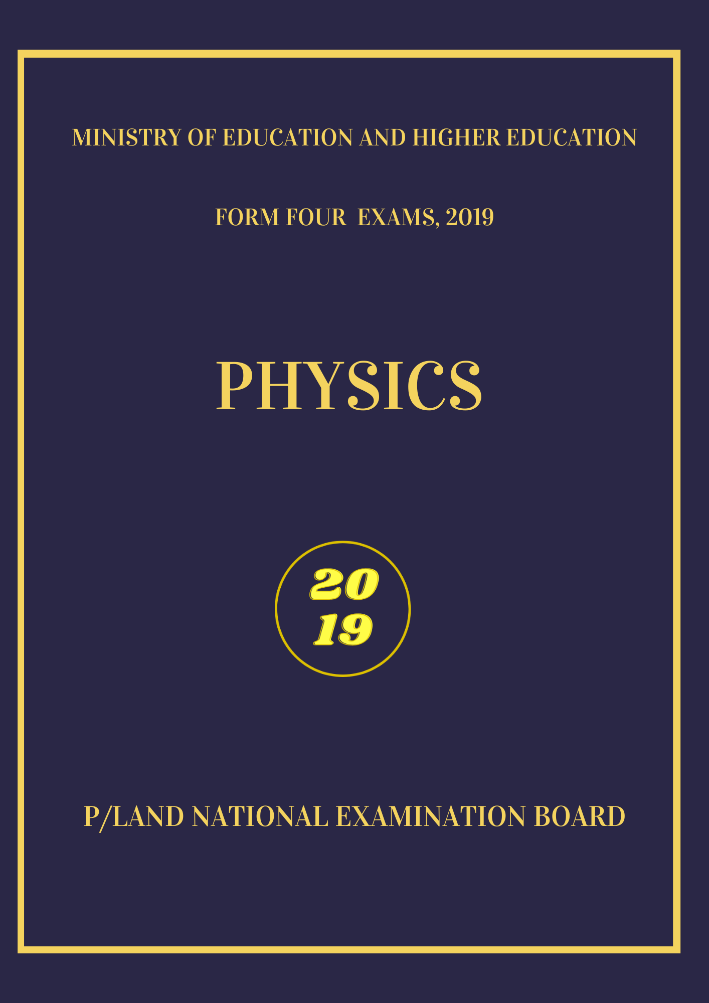 Physics Exam 2019 - Somexams.com