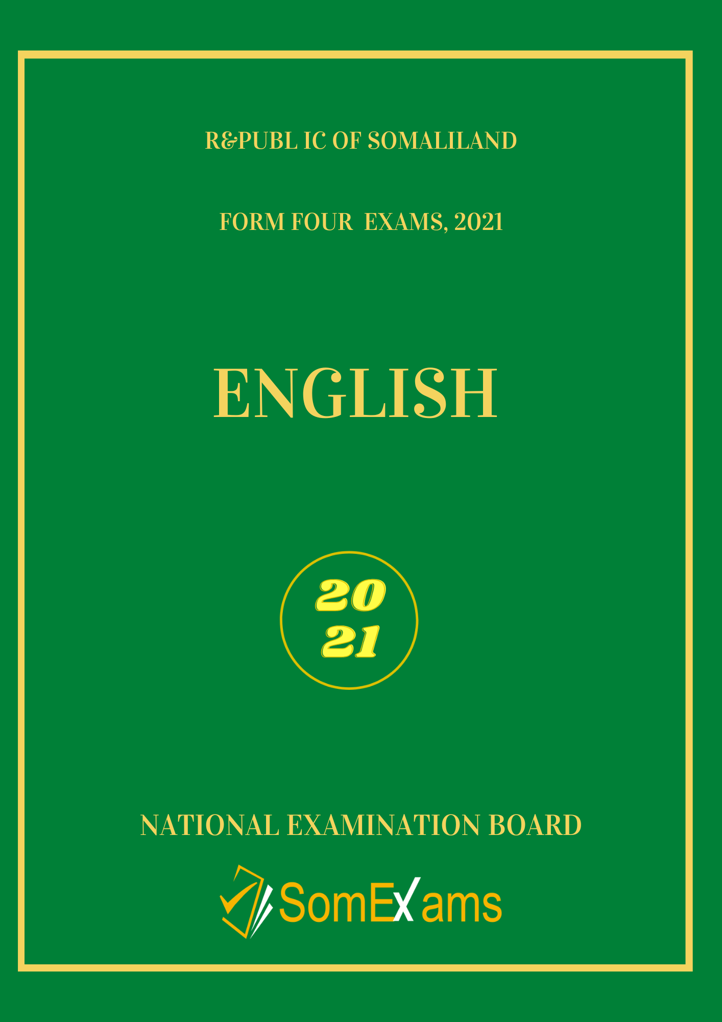 English Exam For 2021 P1 - Somexams.com